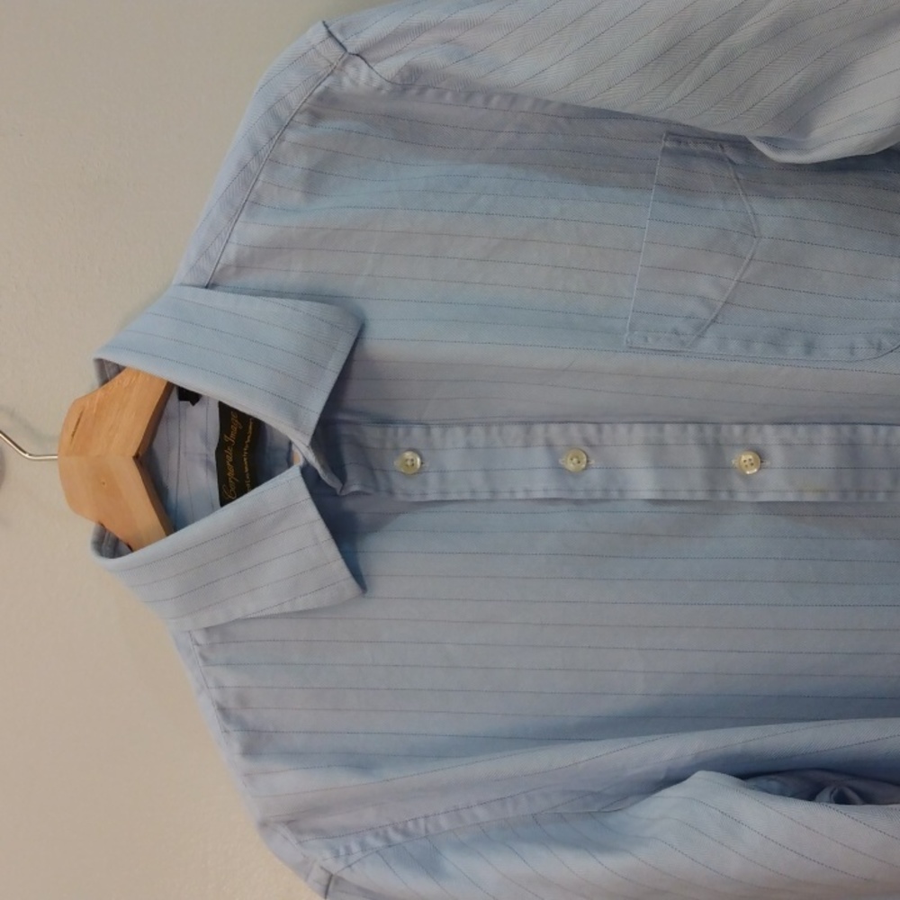 Tom James (Corporate Image) Light Blue Cotton Shirt 16 - 33 (Made in USA)